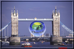 powerball blue op de Tower Bridge in Londen